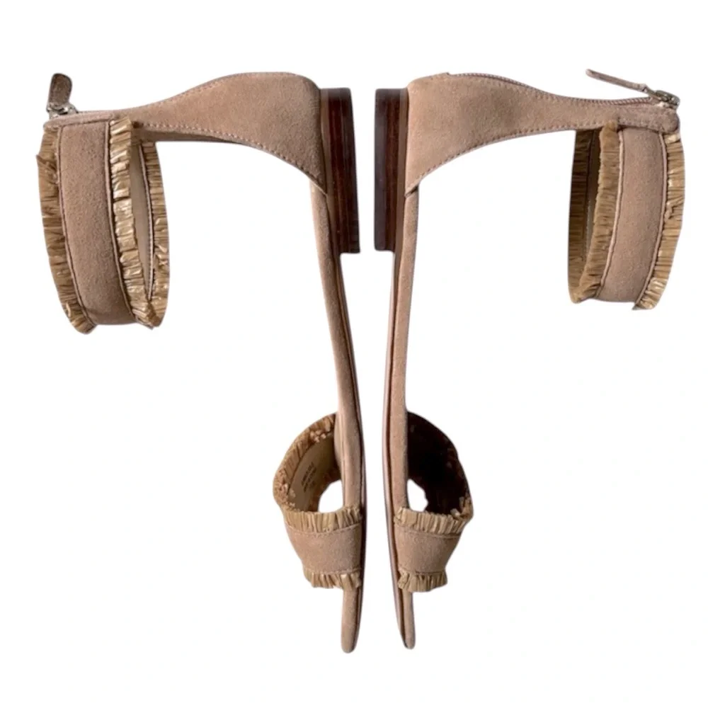 Ann Taylor Fern Raffia Suede Sandals